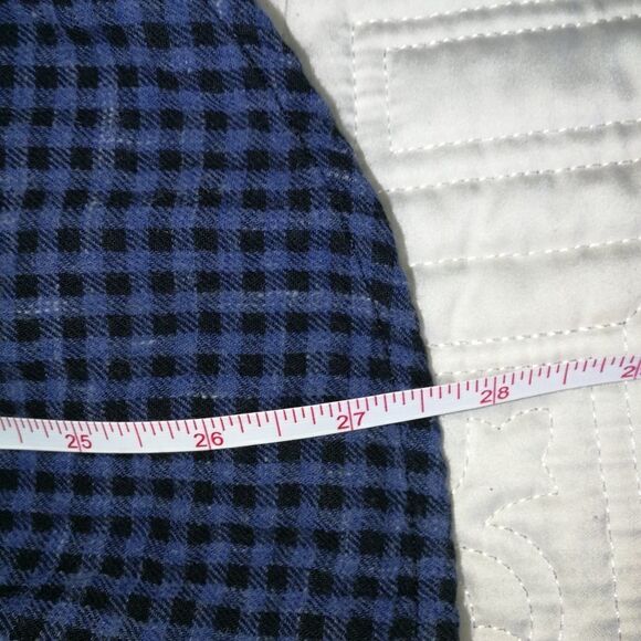 Men PENGUIN Check Gingham Blue Lined Preppy Heritage Slim Fit Shirt Size Medium - Picture 13 of 14